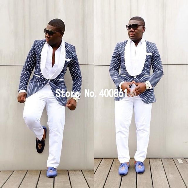 (UPDATE TITLE) 2019 Classic Design Navy Blue Men Dinner Prom Suits Groom Tuxedos Groomsmen Wedding Suits (Jacket+Pants+Tie+Hankerchief) NO:223