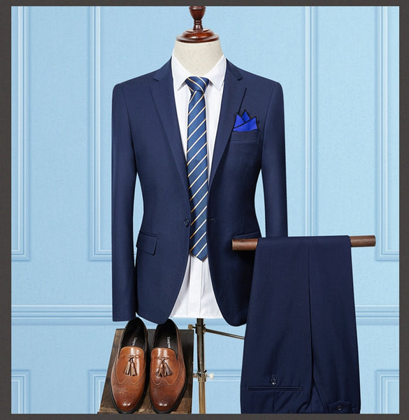 (UPDATE TITLE) Mens Suit 2019 Slim Fit Men Wedding Coat Pants Formal Wear Luxury Purple Suits For Men Blue Black Gray Red Q320