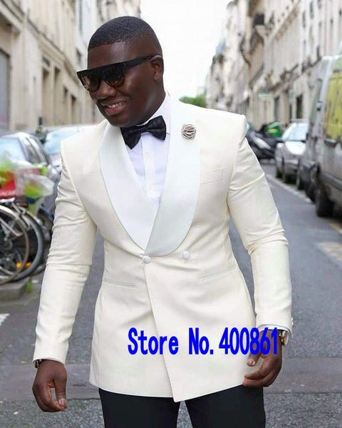 (UPDATE TITLE) 2019 Classic Design Navy Blue Men Dinner Prom Suits Groom Tuxedos Groomsmen Wedding Suits (Jacket+Pants+Tie+Hankerchief) NO:223