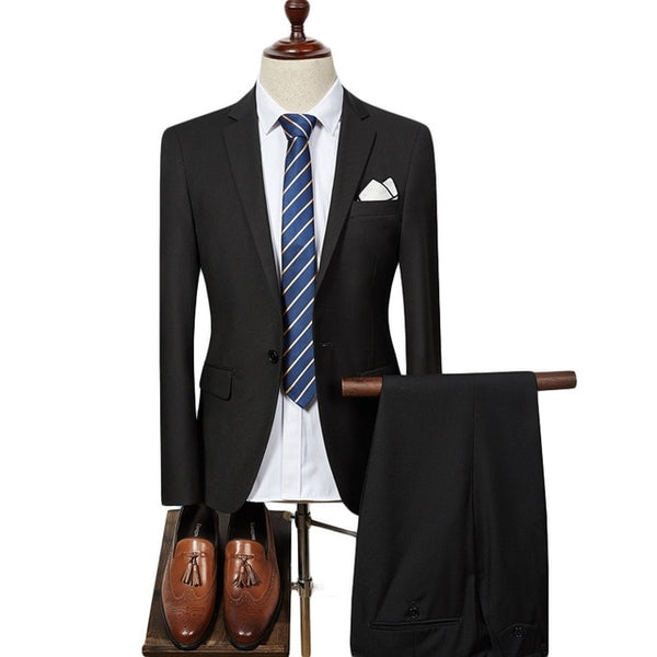 (UPDATE TITLE) Mens Suit 2019 Slim Fit Men Wedding Coat Pants Formal Wear Luxury Purple Suits For Men Blue Black Gray Red Q320