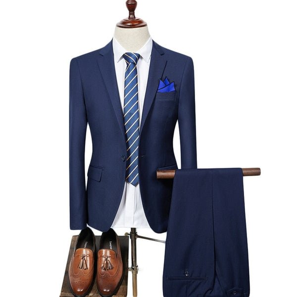 (UPDATE TITLE) Mens Suit 2019 Slim Fit Men Wedding Coat Pants Formal Wear Luxury Purple Suits For Men Blue Black Gray Red Q320