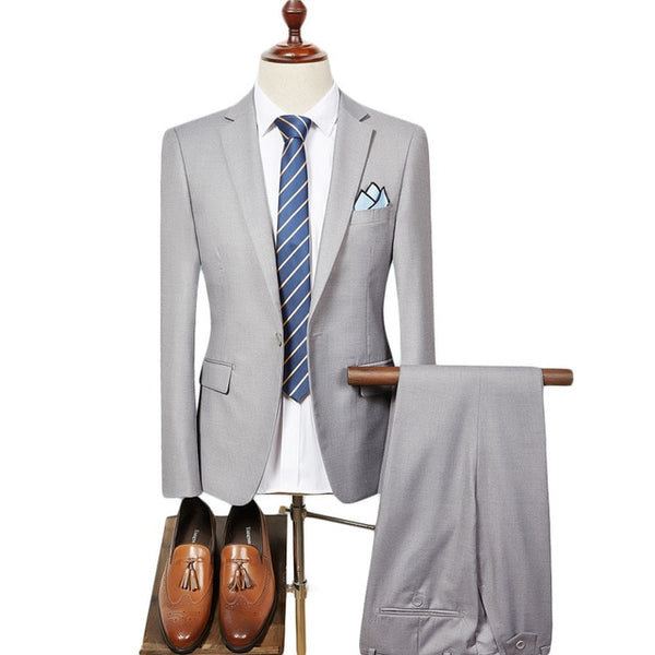 (UPDATE TITLE) Mens Suit 2019 Slim Fit Men Wedding Coat Pants Formal Wear Luxury Purple Suits For Men Blue Black Gray Red Q320