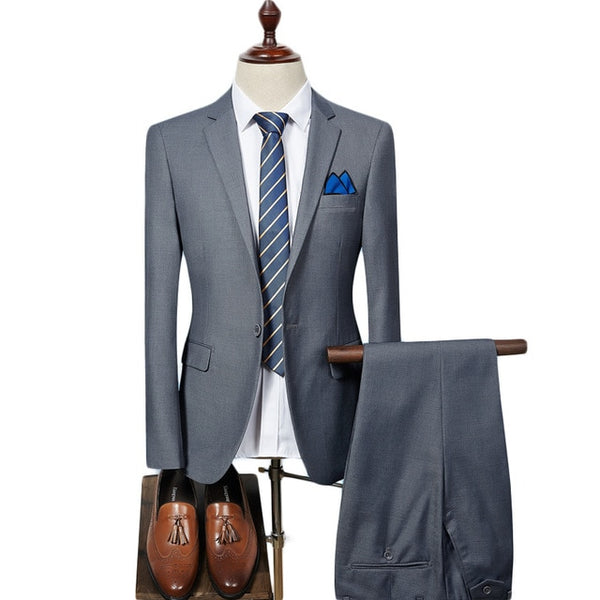 (UPDATE TITLE) Mens Suit 2019 Slim Fit Men Wedding Coat Pants Formal Wear Luxury Purple Suits For Men Blue Black Gray Red Q320