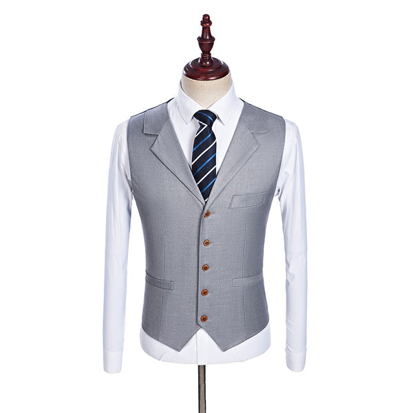Light Grey Single Breasted Notch Lapel Tuxedo Package (Jacket, Pants, Vest)