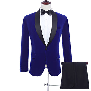 Velvet Royal Blue Single Breasted Tuxedo Package (Jacket, Pants)