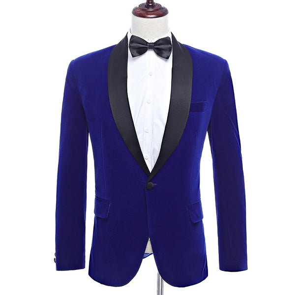 Velvet Royal Blue Single Breasted Tuxedo Package (Jacket, Pants)